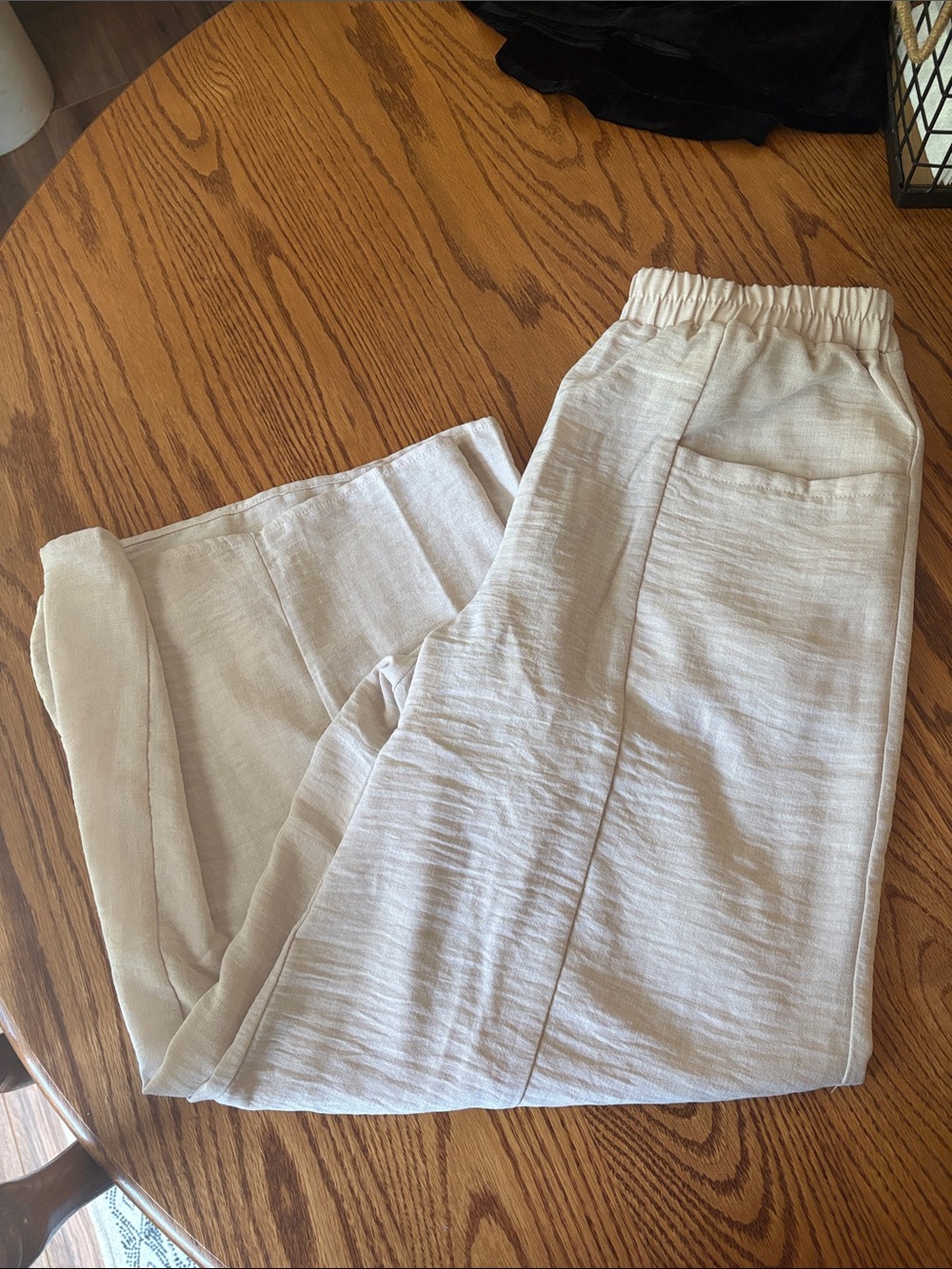 Zenana Outfitters Light Beige Elastic-Waist Chinos
